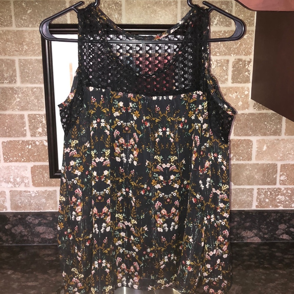 Black floral off the shoulder top